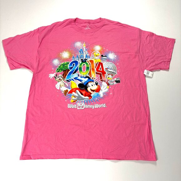 Walt Disney World 2014 Disneyland Wizard Mickey Mouse T Shirt Pink Sz 2XL NWT - Picture 1 of 7